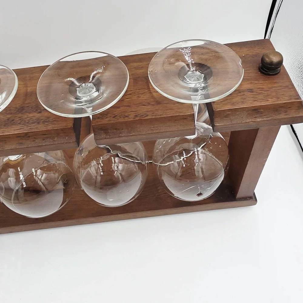 Vintage Bar‎ Serving Tray Station Wooden Mid-Century Modern 1970's
